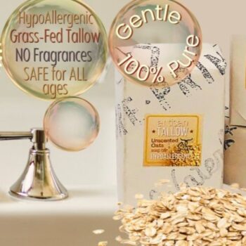 VARIETY Tallow Soap Bars (Wrapped on SALE) : Eco Friendly & Greywater Safe - Unscented Oats (HypoA)