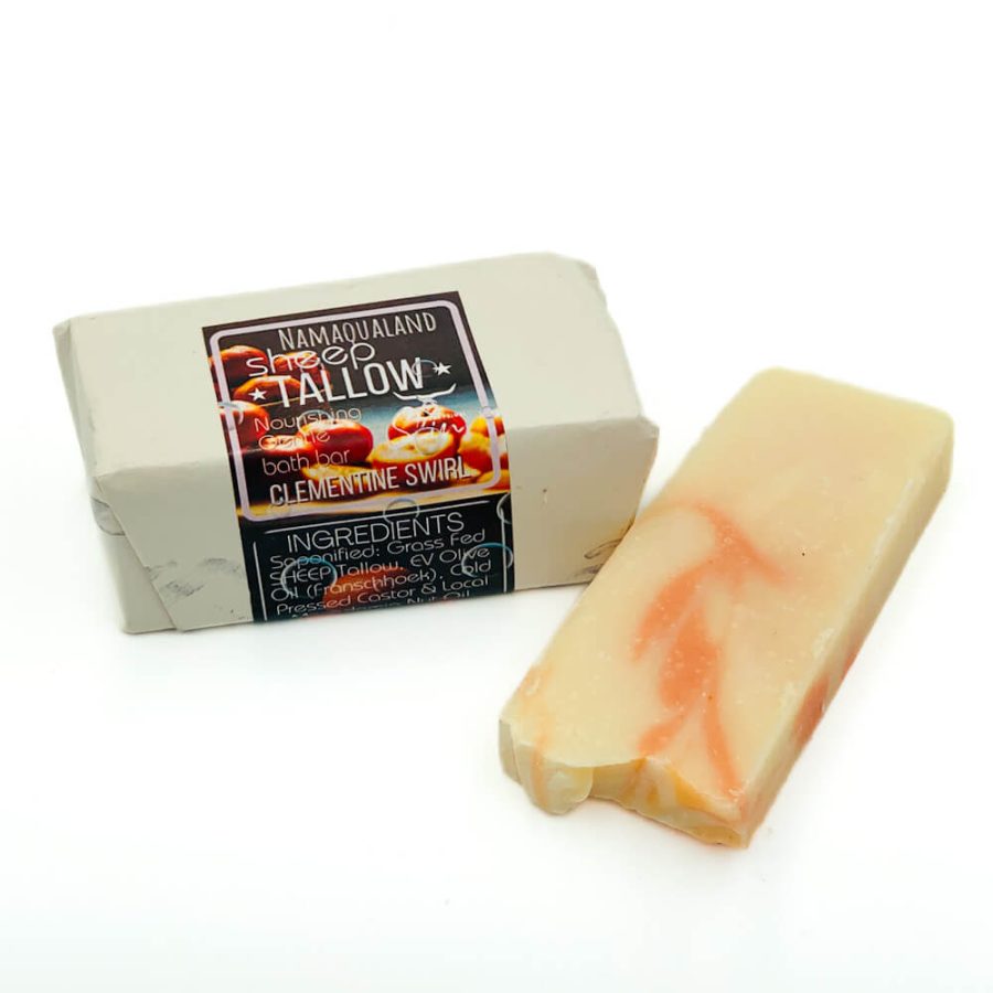 CLEMENTINE SWIRL NAMAQUA SHEEP TALLOW BATH BAR