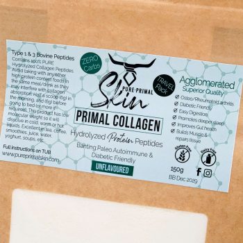 PRIMAL COLLAGEN TRAVEL PACK, AGGLOMERATED & HYDROLISED PEPTIDES