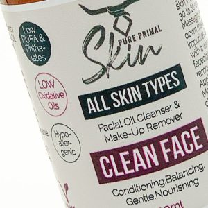 CLEAN FACE, ALL SKIN TYPES, FACIAL CLEANSER, OIL CLEANSING METHOD, NORMAL SKIN, OILY SKIN, PROBLEM SKIN, SENSITIVE SKIN, DRY SKIN, MATURE SKIN, DEHYDRATED SKIN, ACNE SKIN, LOW PUFA, LOW OXIDATIVE OILS, HYPOALLERGENIC