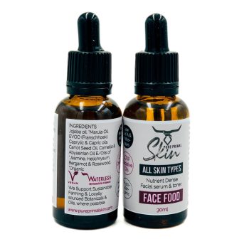 FACE FOOD, SERUM, SKIN TONER, ALL SKIN TYPES, LOW PUFA, LOW OXIDATIVE OILS, HYPOALLERGENIC, NATURAL, FACE SERUM