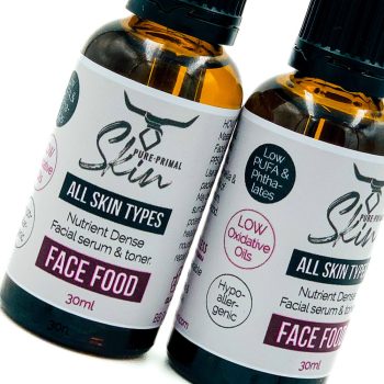 FACE FOOD, SERUM, SKIN TONER, ALL SKIN TYPES, LOW PUFA, LOW OXIDATIVE OILS, HYPOALLERGENIC, NATURAL, FACE SERUM