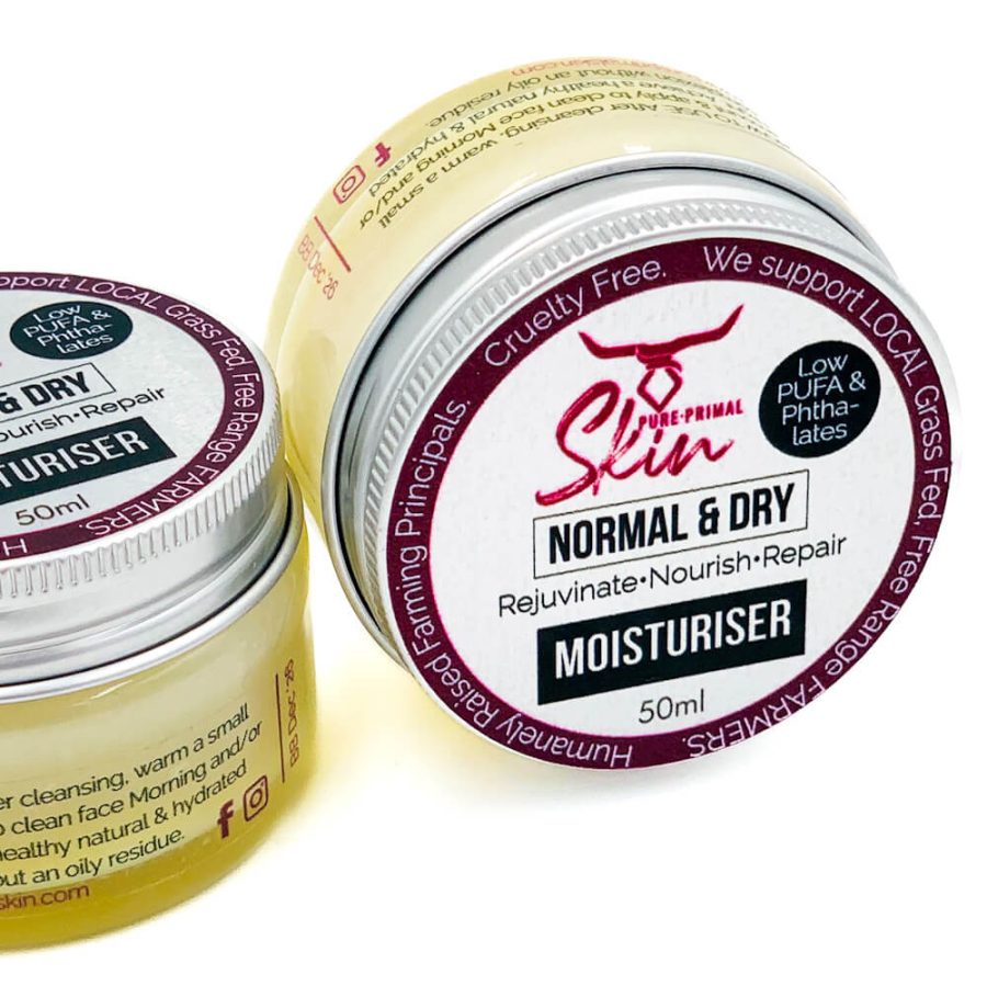 NORMAL & DRY SKIN, FACE MOISTURISER, TALLOW BASED, NORMAL FACIAL SKIN, DRY FACIAL SKIN, LOW PUFA, MOISTURISER, REJUVENATE
