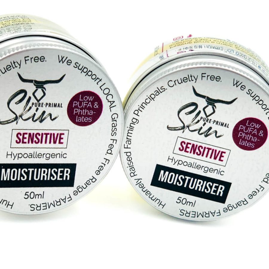 moisturiser, sensitive skin, face moisturiser, hydrating cream, hypoallergenic, tallow based, low pufa, phthalate free, tallow skincare, waterless skincare
