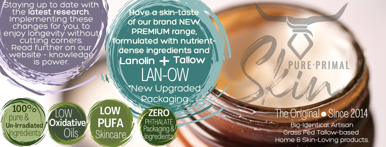 LAN-OW, LANOLIN + TALLOW, TALLOW BASE, LANOLIN, PREMIUM SKINCARE, PURE PRIMAL SKIN