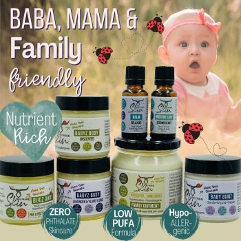 TALLOW BASED BABY PRODUCTS, BABA, MAMA, FAMILY FRIENDLY, PUIRE PRIMAL SKIN, WATERLESS BABY, BABY SKINCARE, TODDLER SKINCARE, FAMILY SKINCARE