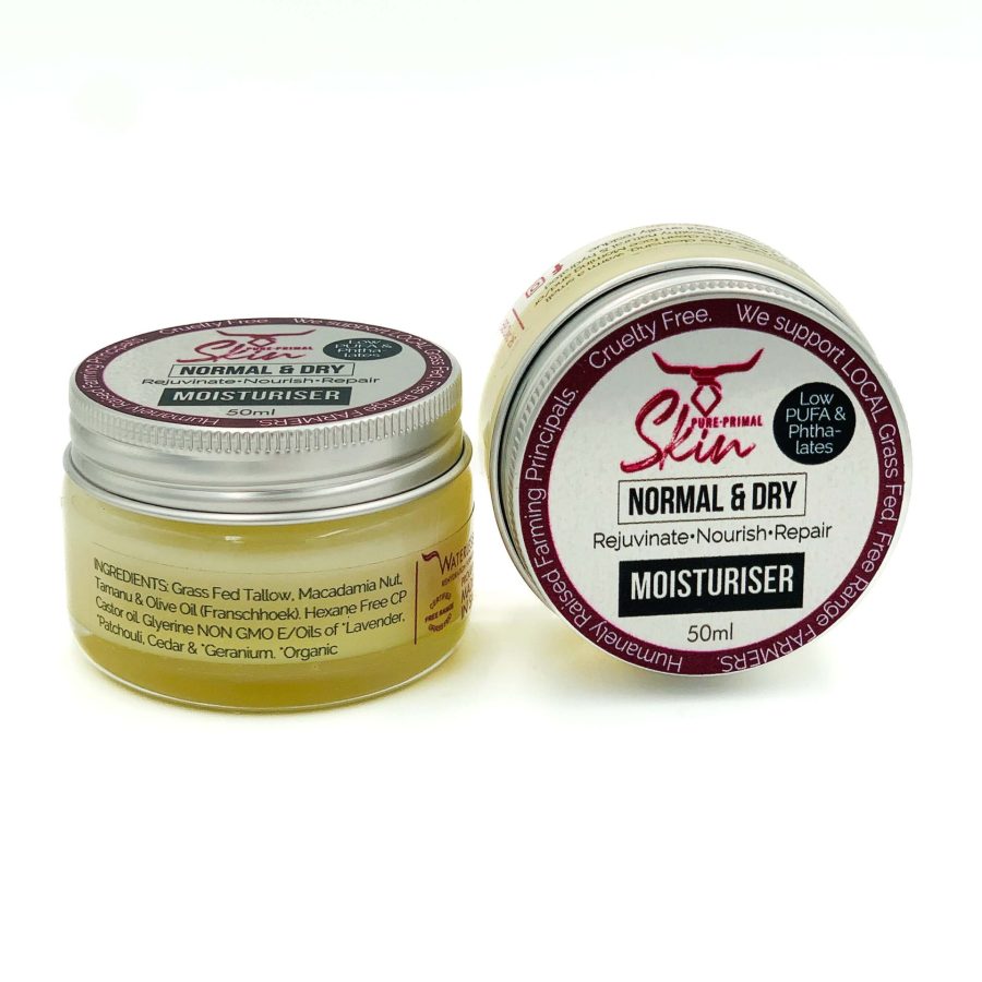NORMAL DRY SKIN, FACE MOISTURISER, LOW PUFA, REJUVENATING, REPAIR, NORMAL FACIAL SKIN, DRY FACIAL SKIN. TALLOW BASED, PHTHALATE FREE