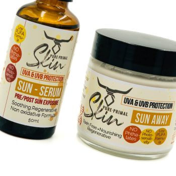 NATURAL SUNSCREEN, NON TOXIC, SUN SERUM, SUN AWAY, NATURAL, LOW PUFA, PHTHALATE FREE
