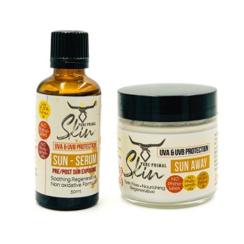 NATURAL SUNSCREEN, NON TOXIC, SUN SERUM, SUN AWAY, NATURAL, LOW PUFA, PHTHALATE FREE