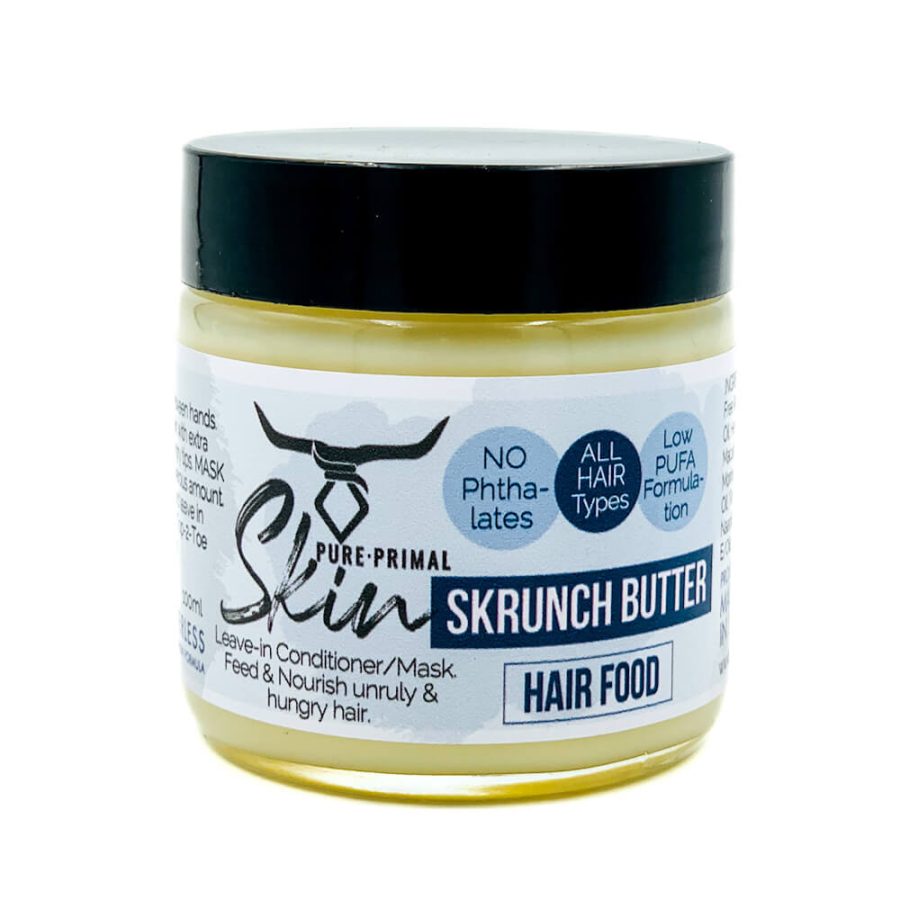 SKRUNCH BUTTER, TALLOW HAIR MASK, BEARD BUTTER, MULTIPURPOSE, TALLOW BASED, NATURAL, PHTHALATE FREE, LOW PUFA, HAIR FOOD, NOURISHING, REPAIR SERUM, REPAIR MASK, HAIR REPAIR
