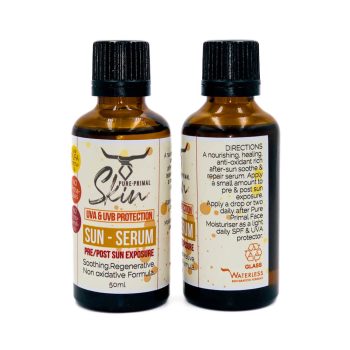 SUN SERUM, FACE & BODY SUNSCREEN, LOW PUFA, LOW OXIDATIVE OILS, PRE & POST SUN EXPOSURE, LITE DAILY SUNSCREEN