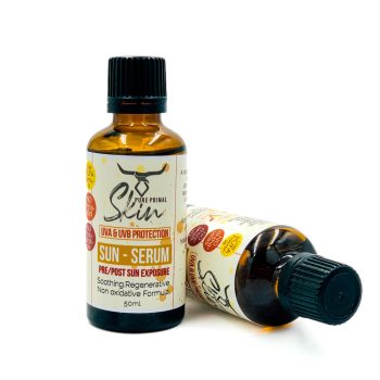 SUN SERUM, FACE & BODY SUNSCREEN, LOW PUFA, LOW OXIDATIVE OILS, PRE & POST SUN EXPOSURE, LITE DAILY SUNSCREEN