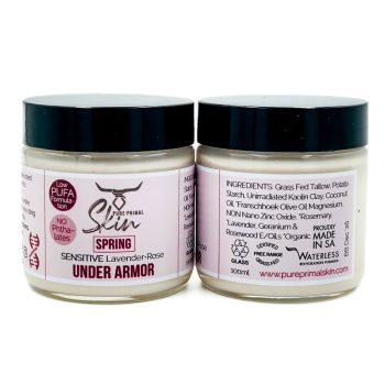 UNDER ARMOR, NATURAL DEODORANT, TALLOW BASED, WATERLESS SKINCARE, CHEMICAL FREE, LOW PUFA, PHTHALATE FREE, SENSITIVE SKIN, SENSITIVE UNDERARMS, NON CARCINOGENIC