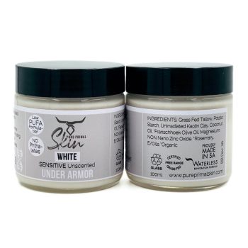 UNDER ARMOR, NATURAL DEODORANT, TALLOW BASED, WATERLESS SKINCARE, CHEMICAL FREE, LOW PUFA, PHTHALATE FREE, SENSITIVE SKIN, SENSITIVE UNDERARMS, NON CARCINOGENIC
