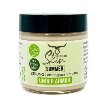 UNDER ARMOR, NATURAL DEODORANT, TALLOW BASED, WATERLESS SKINCARE, CHEMICAL FREE, LOW PUFA, PHTHALATE FREE, STRONG BODY ODOUR, NON CARCINOGENIC