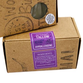 HUGUENOTE BASTILLE BATH BARS, TALLOW & OLIVE OIL SOAP, HYPOALLERGENIC