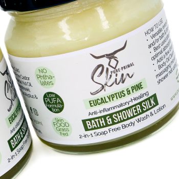 BATH & SHOWER SILKS, 2-in-1 Soap Free Body Wash & Lotion, LOW PUFA SKINCARE, BATH & SHOWER SILKS, EUCALYPTUS & PINE, PHTHALATE FREE SKINCARE