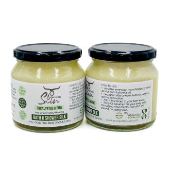 BATH & SHOWER SILKS, 2-in-1 Soap Free Body Wash & Lotion, LOW PUFA SKINCARE, BATH & SHOWER SILKS, EUCALYPTUS & PINE, PHTHALATE FREE SKINCARE