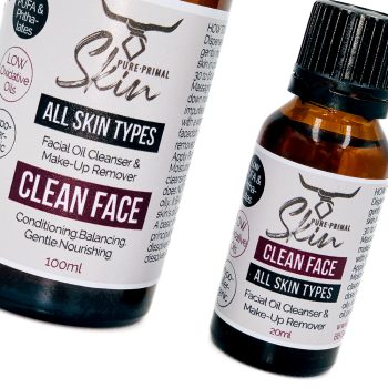 CLEAN FACE, ALL SKIN TYPES, FACIAL CLEANSER, OIL CLEANSING METHOD, NORMAL SKIN, OILY SKIN, PROBLEM SKIN, SENSITIVE SKIN, DRY SKIN, MATURE SKIN, DEHYDRATED SKIN, ACNE SKIN, LOW PUFA, LOW OXIDATIVE OILS, HYPOALLERGENIC