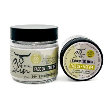 FACE ON FACE OFF, MASK, 2-IN-1, MULTIFUNCTIONAL PRODUCT, COLOSTRUM & BROMELAIN MASK, CHAMOMILE MASK, REJUVENATING, OIL CONTROL MASK, LIGHT EXFOLIATION, NATURAL