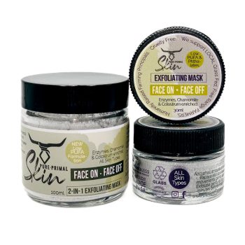 FACE ON FACE OFF, MASK, 2-IN-1, MULTIFUNCTIONAL PRODUCT, COLOSTRUM & BROMELAIN MASK, CHAMOMILE MASK, REJUVENATING, OIL CONTROL MASK, LIGHT EXFOLIATION, NATURAL