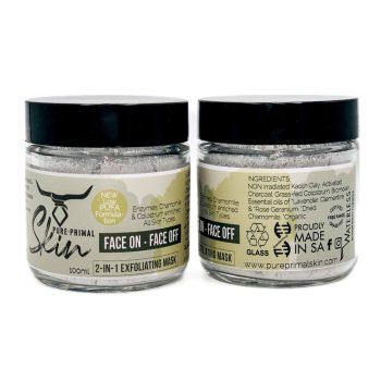 FACE ON FACE OFF, MASK, 2-IN-1, MULTIFUNCTIONAL PRODUCT, COLOSTRUM & BROMELAIN MASK, CHAMOMILE MASK, REJUVENATING, OIL CONTROL MASK, LIGHT EXFOLIATION, NATURAL