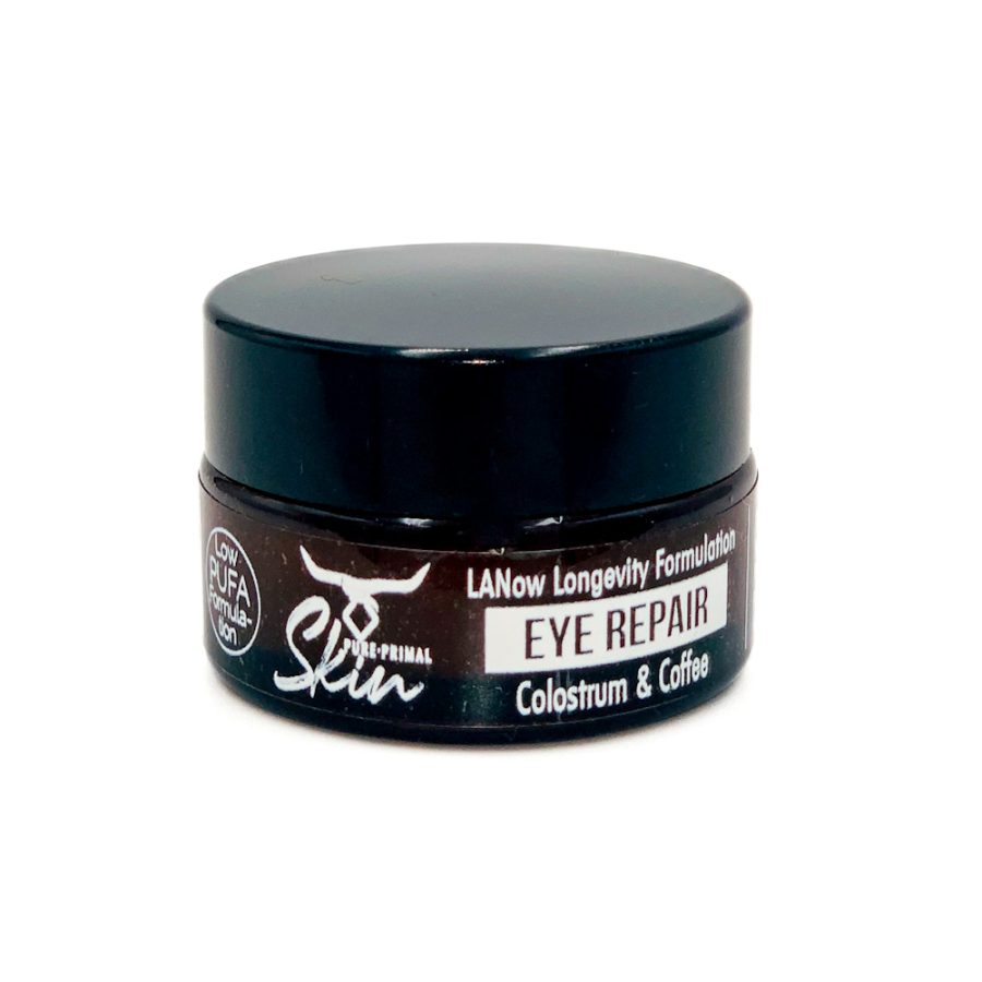 EYE REPAIR, LANOW EYE REPAIR, LANOW LONGEVITY FORMULATION, COLOSTRUM & COFFEE, LANOLIN & TALLOW BASED, NUTRIENT DENSE, COLOSTRUM, LOW PUFA, PHTHALATE FREE