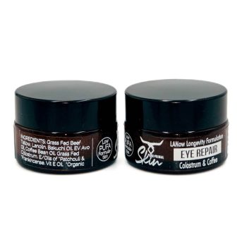 EYE REPAIR, LANOW EYE REPAIR, LANOW LONGEVITY FORMULATION, COLOSTRUM & COFFEE, LANOLIN & TALLOW BASED, NUTRIENT DENSE, COLOSTRUM, LOW PUFA, PHTHALATE FREE
