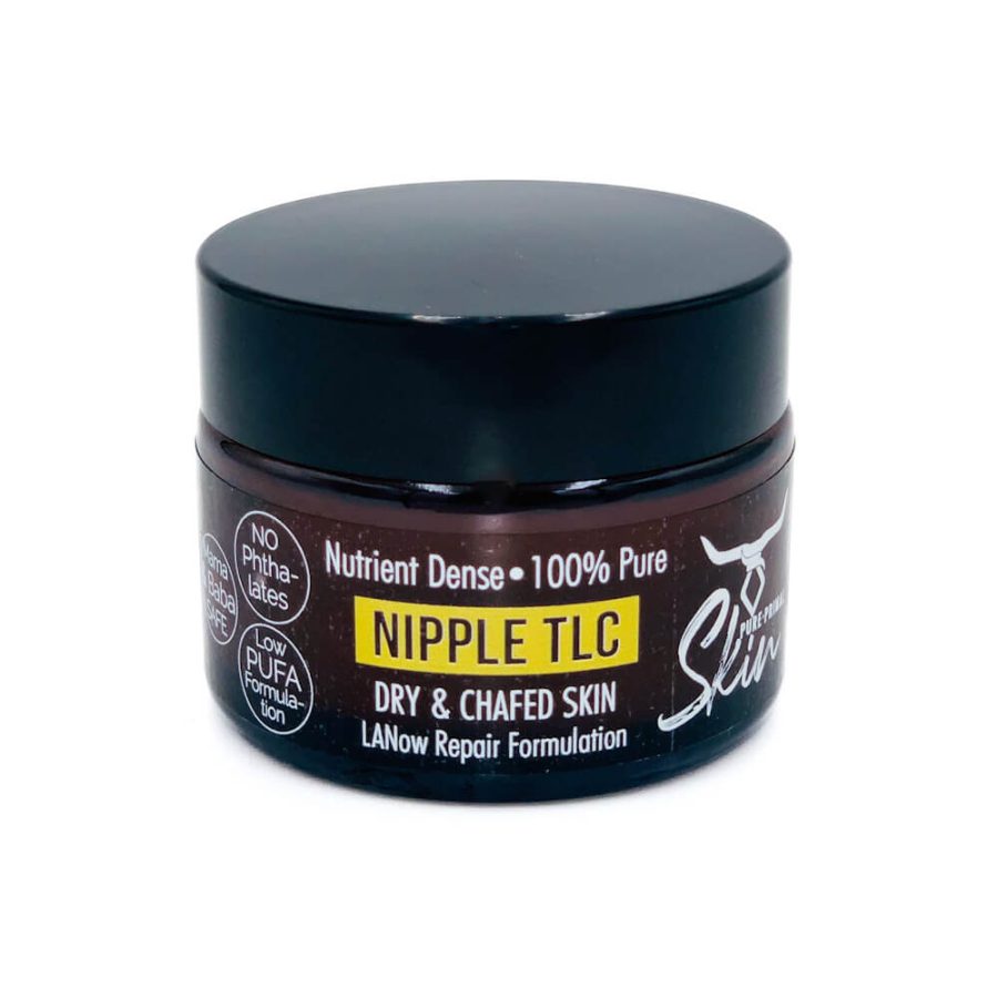 LANOW NIPPLE TLC, LANOLIN NIPPLE CREAM, DRY & CHAFED SKIN TREATMENT, LANOLIN & TALLOW BASED, BABY SAFE, SAFE TO INGEST, 100% PURE, NUTRIENT DENSE, LANOW REPAIR FORMULATION, PURE PRIMAL SKIN, LOW PUFA SKINCARE, PHTHALATE FREE SKINCARE