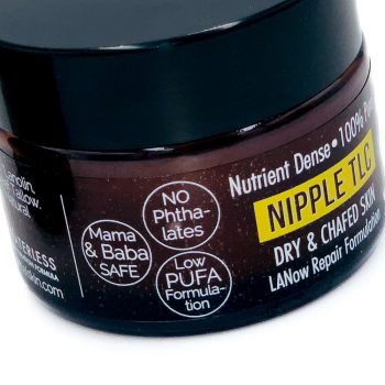 LANOW NIPPLE TLC, LANOLIN NIPPLE CREAM, DRY & CHAFED SKIN TREATMENT, LANOLIN & TALLOW BASED, BABY SAFE, SAFE TO INGEST, 100% PURE, NUTRIENT DENSE, LANOW REPAIR FORMULATION, PURE PRIMAL SKIN, LOW PUFA SKINCARE, PHTHALATE FREE SKINCARE