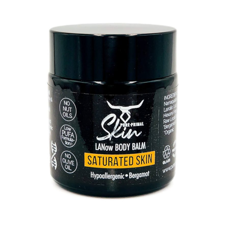 LANOW SATURATED SKIN, LANOW BODY BALM, HYPOALLERGENIC, PREGNANCY SAFE, WHOLE FAMILY SAFE, LANOLIN + TALLOW, LANOLIN, SATURATED SKIN, NATURAL SKINCARE, TALLOW SKINCARE, BODY BALM, PURE PRIMAL SKIN, LANOW, LOW PUFA SKINCARE, PHTHALATE FREE SKINCARE