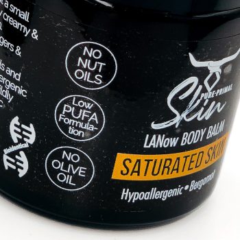 LANOW SATURATED SKIN, LANOW BODY BALM, HYPOALLERGENIC, PREGNANCY SAFE, WHOLE FAMILY SAFE, LANOLIN + TALLOW, LANOLIN, SATURATED SKIN, NATURAL SKINCARE, TALLOW SKINCARE, BODY BALM, PURE PRIMAL SKIN, LANOW, LOW PUFA SKINCARE, PHTHALATE FREE SKINCARE