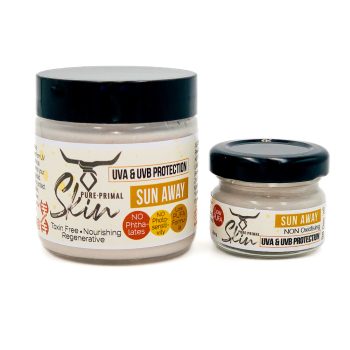SUN AWAY, NATURAL SUNSCREEN, NON-TOXIC SUNSCREEN, TALLOW BASED, LOW PUFA SKINCARE, PHTHALATE FREE, SUN PROTECTION, NO PHOTOSENSITIVITY