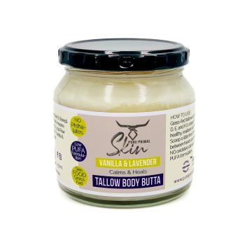 TALLOW BODY BUTTA, NATURALLY SCENTED, TALLOW BASED, SKIN BUTTA, LOW PUFA SKINCARE, WATERLESS SKINCARE, PHTHALATE FREE SKINCARE, CHEMICAL FREE, ALL SKIN TYPES