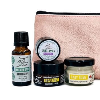 MAMA & BABY CARE STARTER/TRAVEL POUCH, TRAVEL PRODUCT, TALLOW BASED BABY CARE, LOW PUFA SKINCARE, STARTER KIT, TRAVEL PACK, BABY CARE, NIPPLE CREAM, NATURAL, PURE PRIMAL SKIN TRAVEL POUCHES, BREATHE EASY CHOICE