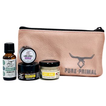 MAMA & BABY CARE STARTER/TRAVEL POUCH, TRAVEL PRODUCT, TALLOW BASED BABY CARE, LOW PUFA SKINCARE, STARTER KIT, TRAVEL PACK, BABY CARE, NIPPLE CREAM, NATURAL, PURE PRIMAL SKIN TRAVEL POUCHES