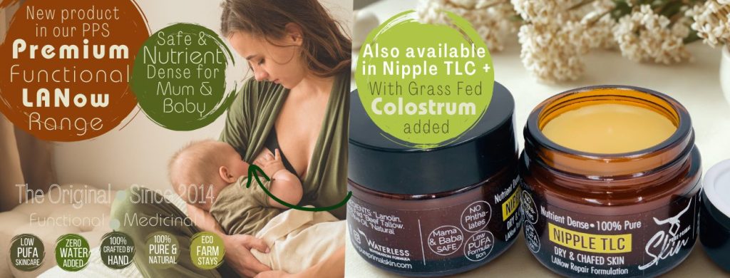 LANOW NIPPLE TLC, LANOLIN NIPPLE CREAM, DRY & CHAFED SKIN TREATMENT, LANOLIN & TALLOW BASED, BABY SAFE, SAFE TO INGEST, 100% PURE, NUTRIENT DENSE, LANOW REPAIR FORMULATION, PURE PRIMAL SKIN, LOW PUFA SKINCARE, PHTHALATE FREE SKINCARE