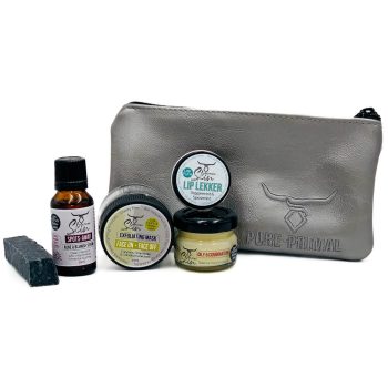 OILY & COMBINATION SKIN STARTER/TRAVEL POUCHES, OILY SKIN TYPES, ACNE, COMBINATION SKIN, TEENAGER PROBLEM SKIN, STARTER KIT, TRAVEL POUCHES, STARTER/TRAVEL POUCHES, SAMPLE PACKS, PURE PRIMAL SKIN, TALLOW BASED SKINCARE, LOW PUFA SKINCARE, PHTHALATE FREE SKINCARE