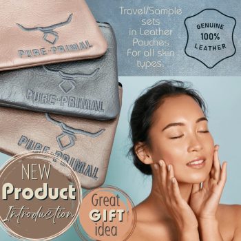 Starter/Travel/Sample Skincare Pouches, Genuine Leather Pouches, All Skin Types, Gift Products, Gifts, Travel Packs, Tallow Based Skincare,