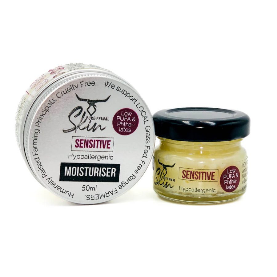 moisturiser, sensitive skin, face moisturiser, hydrating cream, hypoallergenic, tallow based, low pufa, phthalate free, tallow skincare, waterless skincare