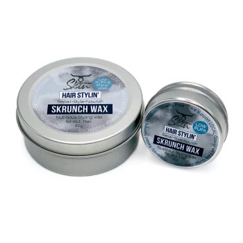 SKRUNCH WAX, HAIR STYLING, LOW PUFA, NATURAL, PHTHALATE FREE, TALLOW BASED, HAIR WAX, HAIRCARE, BEARD STYLING, MOUSTACHE STYLING