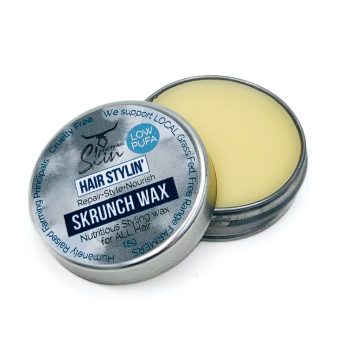 SKRUNCH WAX, HAIR STYLING, LOW PUFA, NATURAL, PHTHALATE FREE, TALLOW BASED, HAIR WAX, HAIRCARE, BEARD STYLING, MOUSTACHE STYLING