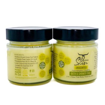 Bath & Shower Silk Unscented Ingredients (1) BATH & SHOWER SILK, 2-in-1, Soap Free Body Wash & Lotion, low PUFA skincare, Phthalate Free Skincare, BATH & SHOWER SILK, UNSCENTED, TALLOW BASED, LOW PUFA OILS