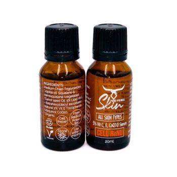 CELL RENU, VIT C, VIT E, COQ10, FACIAL SERUM, ALL SKIN TYPES, CELL RENEWAL, SKIN RENEWAL, OIL BASED SERUM, LOW PUFA SKINCARE