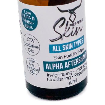 ALPHA AFTERSHAVE, FACIAL OIL, AFTERSHAVE, LITE FACIAL MOISTURISER, LOW PUFA SKINCARE, LOW OXIDATIVE OILS,