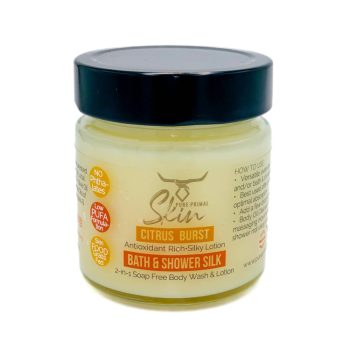 Bath & Shower Silk Citrus Burst-2 BATH & SHOWER SILK, BODY WASH, BODY LOTION, TALLOW BASED, 2-in-1 Soap Free Body Wash & Lotion, LOW PUFA Skincare, Multipurpose, BATH & SHOWER SILKS, NATURALLY SCENTED
