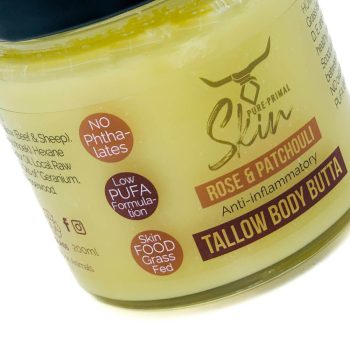 TALLOW BODY BUTTA, BODY BALM, LOW PUFA SKINCARE, TALLOW SKINCARE, NOURISHING, NATURAL SCENTED, WATERLESS, CHEMICAL FREE, TALLOW