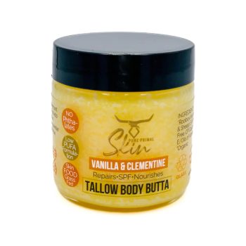 Butta Vanilla & Clementine 100ml-2 TALLOW BODY BUTTA, SKIN BUTTA, NATURALLY SCENTED, TALLOW BASED, BODY BUTTA