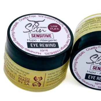 EYE REWIND, EYE CREAM, HYPOALLERGENIC, TALLOW BASED, SENSITIVE SKIN, SENSITIVE EYE AREA, LOW PUFA, EYE REWIND SENSITIVE