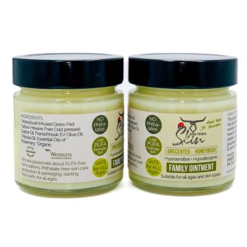 Family Ointment Ingredients-2 FAMILY OINTMENT, TALLOW OINTMENT, SAFE FOR ALL AGES, LOW PUFA, LOW PUFA SKINCARE, SENSITIVE SKIN, ECZEMA SKIN, WHOLE FAMILY FRIENDLY, UNSCENTED